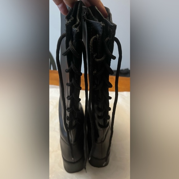 Martino Canada Lace/ Zip Riding Boot Equestrian, Moto Sz 10 wide - Picture 2 of 13